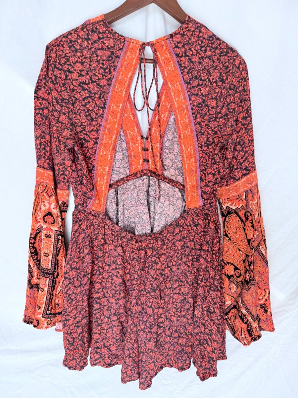 Free People Boho Paisley Print Mini Dress - Picture 2 of 6